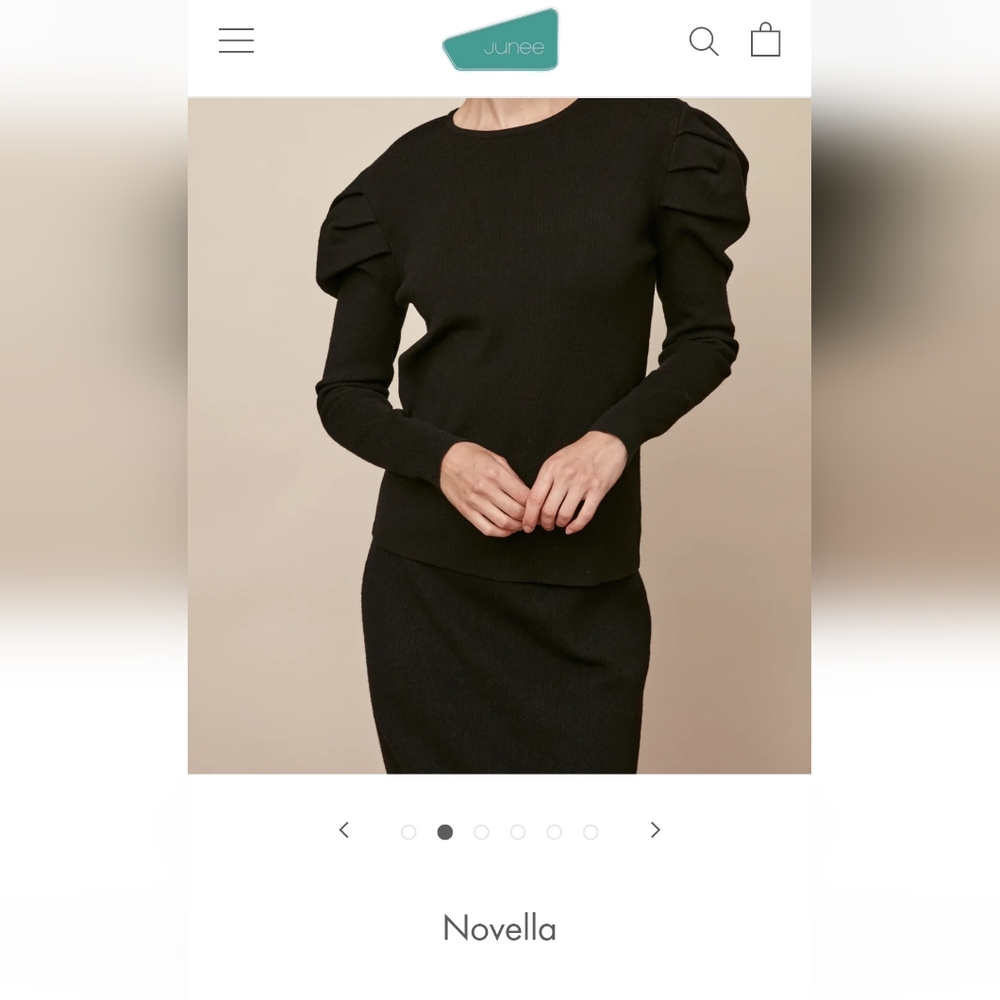 Novella black knit sweater top